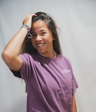 Load image into Gallery viewer, Spread the Love DareToWander Plum Tee